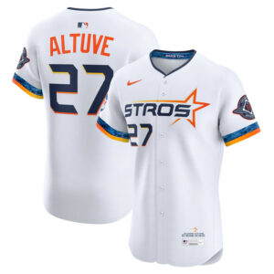 Men's Houston Astros Jose Altuve Nike White 2025 City Connect Elite Player Jersey