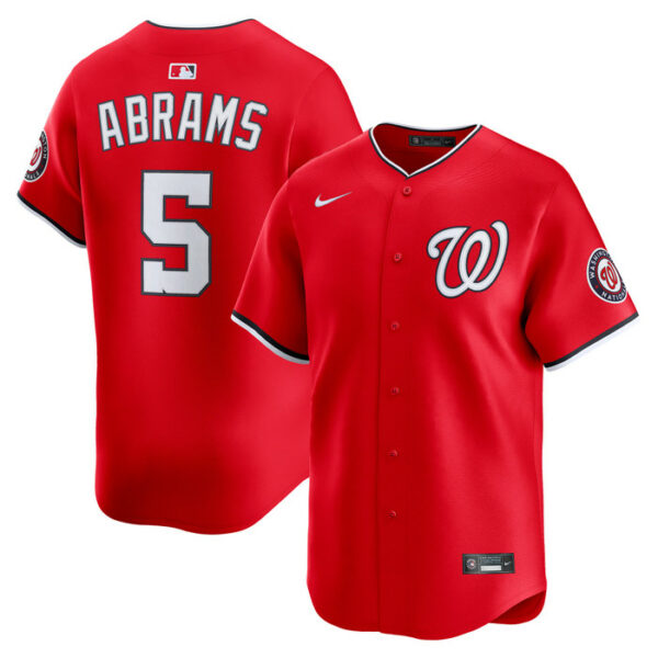 Men's Washington Nationals CJ Abrams Nike Red 2nd Alternate Limited Player Jersey