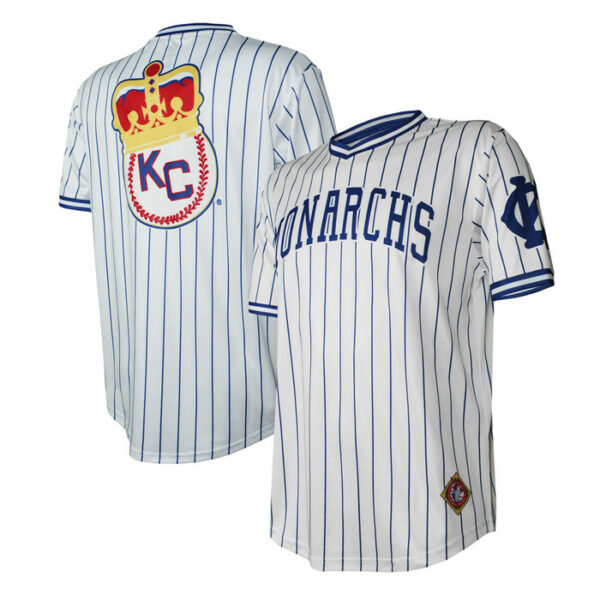 Men's Kansas City Monarchs Stitches White V-Neck Jersey