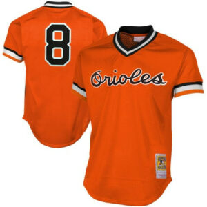 Men's Baltimore Orioles Cal Ripken Jr Mitchell & Ness Orange 1988 Cooperstown Collection Mesh Batting Practice Jersey