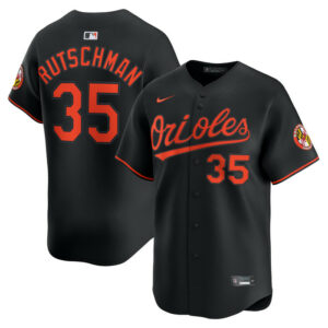 Men's Baltimore Orioles Adley Rutschman Nike Black Alternate Limited Player Jersey