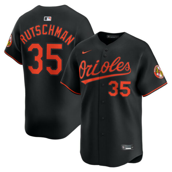 Men's Baltimore Orioles Adley Rutschman Nike Black Alternate Limited Player Jersey
