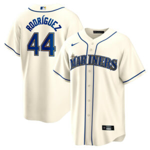 Men's Seattle Mariners Julio Rodriguez Nike Cream Official Replica Player Jersey
