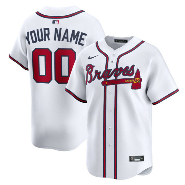 Men's Atlanta Braves Nike White Home Limited Custom Jersey