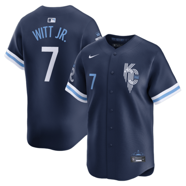 Men's Kansas City Royals Bobby Witt Jr. Nike Navy City Connect Limited Player Jersey