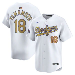 Men's Los Angeles Dodgers Yoshinobu Yamamoto Nike White 2025 Gold Collection Limited Jersey