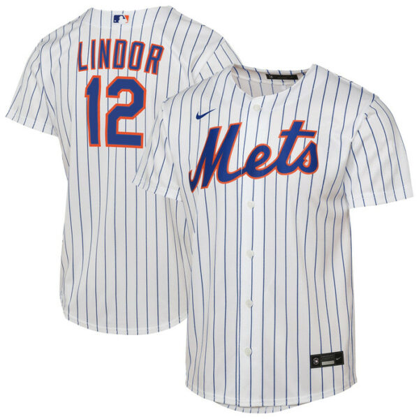 Youth New York Mets Francisco Lindor Nike White Home Replica Player Jersey