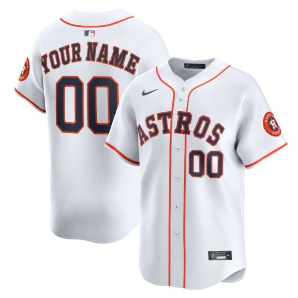Men's Houston Astros Nike White Home Limited Custom Jersey