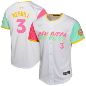 Youth San Diego Padres Jackson Merrill Nike White City Connect Limited Jersey