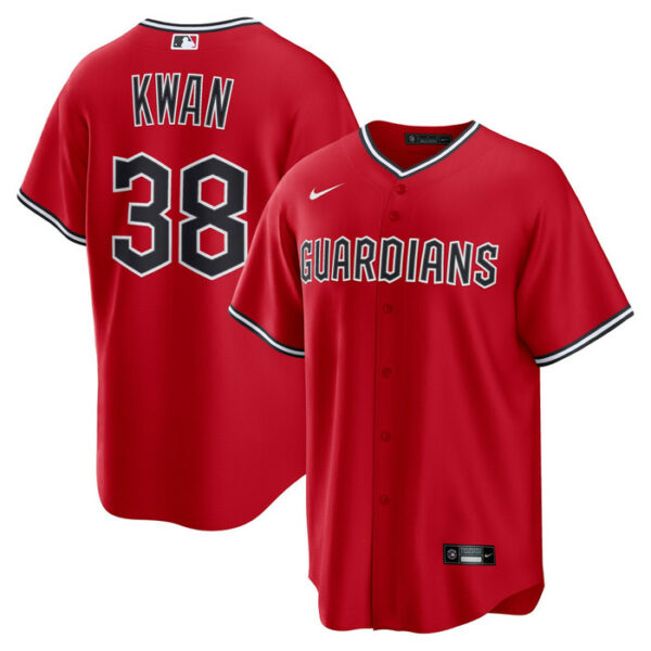 Men's Cleveland Guardians Steven Kwan Nike Red Alternate Replica 2.0 Player Jersey