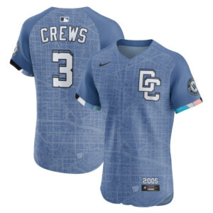 Men's Washington Nationals Dylan Crews Nike Blue 2025 City Connect Elite Player Jersey