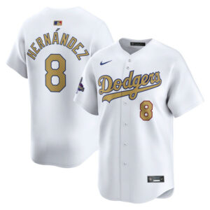 Men's Los Angeles Dodgers Enrique Hernandez Nike White 2025 Gold Collection Limited Jersey