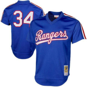 Men's Texas Rangers Nolan Ryan Mitchell & Ness Royal 1989 Cooperstown Collection Mesh Batting Practice Jersey