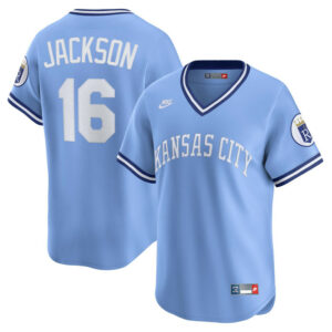 Men's Kansas City Royals Bo Jackson Nike Light Blue Throwback Cooperstown Collection Limited Jersey