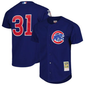 Men's Chicago Cubs Greg Maddux Mitchell & Ness Royal Cooperstown Collection 2005 Batting Practice Jersey