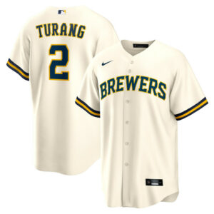 Men's Milwaukee Brewers Brice Turang Nike Cream Home Replica Jersey