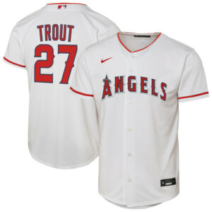 Youth Los Angeles Angels Mike Trout Nike White Home Replica Player Jersey