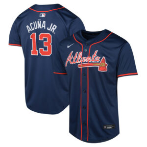 Youth Atlanta Braves Ronald Acuna Jr. Nike Navy Alternate Limited Player Jersey