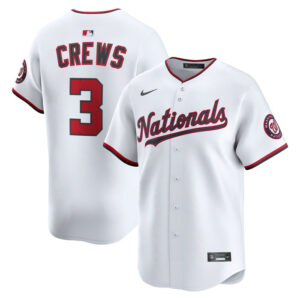Men's Washington Nationals Dylan Crews Nike White Home Limited Player Jersey