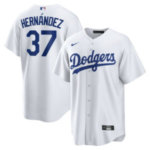 Men's Los Angeles Dodgers Teoscar Hernandez Nike White Home Replica Jersey