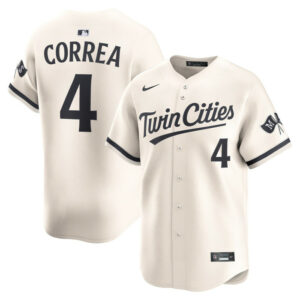 Men's Minnesota Twins Carlos Correa Nike Cream Alternate Limited Player Jersey