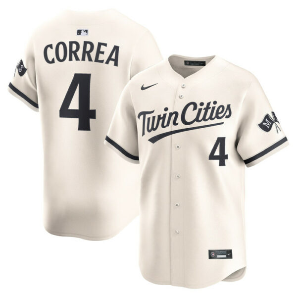 Men's Minnesota Twins Carlos Correa Nike Cream Alternate Limited Player Jersey