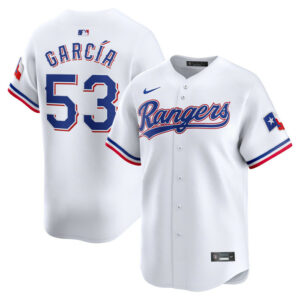 Men's Texas Rangers Adolis Garcia Nike White Home Limited Player Jersey
