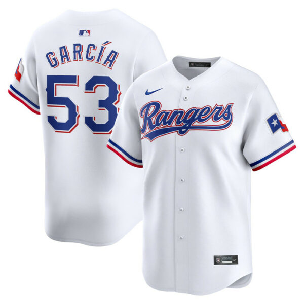 Men's Texas Rangers Adolis Garcia Nike White Home Limited Player Jersey