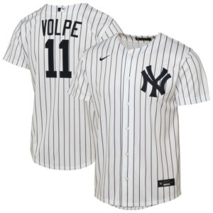 Youth New York Yankees Anthony Volpe Nike White Home Replica Player Jersey