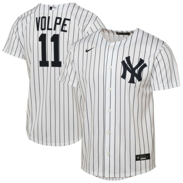 Youth New York Yankees Anthony Volpe Nike White Home Replica Player Jersey