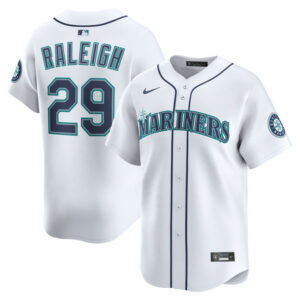Men's Seattle Mariners Cal Raleigh Nike White Home Limited Player Jersey