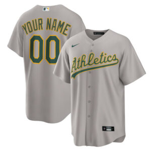 Men's Athletics Nike Gray Away Custom Replica 2.0 Jersey