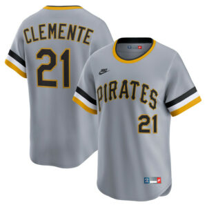Men's Pittsburgh Pirates Roberto Clemente Nike Gray Throwback Cooperstown Collection Limited Jersey