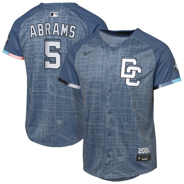 Youth Washington Nationals CJ Abrams Nike Blue 2025 City Connect Limited Player Jersey