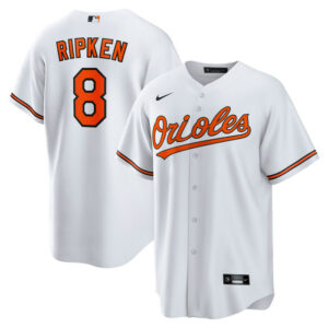 Men's Baltimore Orioles Cal Ripken Jr. Nike White Throwback Replica Player Jersey