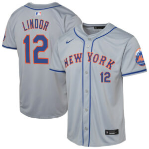 Youth New York Mets Francisco Lindor Nike Gray Road Limited Player Jersey