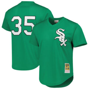 Men's Chicago White Sox Frank Thomas Mitchell & Ness Green Cooperstown Collection St. Patrick's Day 1996 Batting Practice Jersey