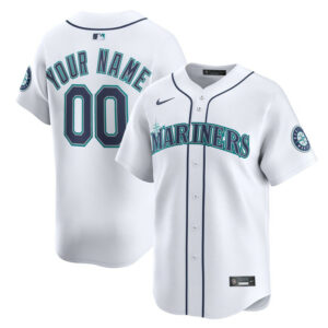 Men's Seattle Mariners Nike White Home Limited Custom Jersey