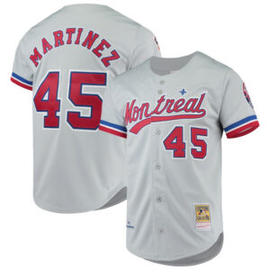 Men's Montreal Expos Pedro Martinez Mitchell & Ness Gray Cooperstown Collection Jersey