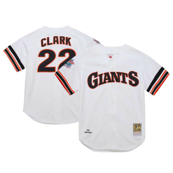 Men's San Francisco Giants Will Clark Mitchell & Ness White Cooperstown Collection 1989 Jersey