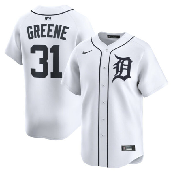 Men's Detroit Tigers Riley Greene Nike White Home Limited Player Jersey