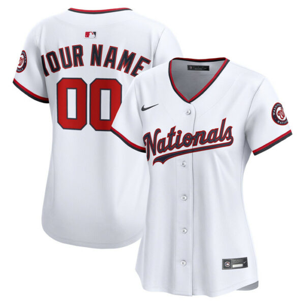Women's Washington Nationals Nike White Home Limited Custom Jersey