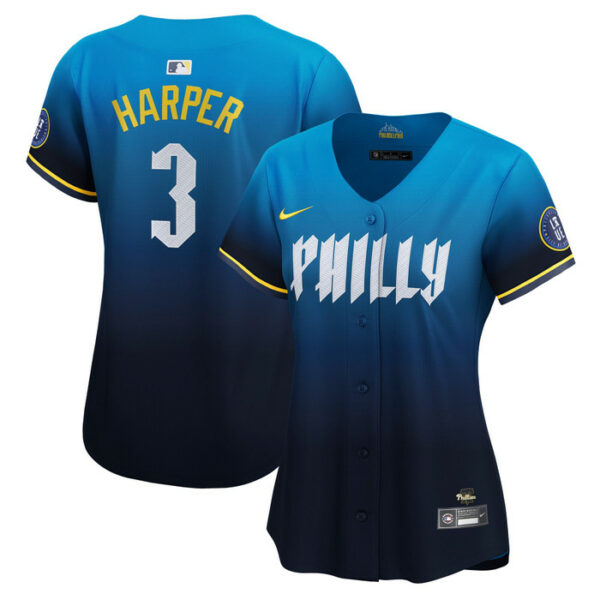 Women's Philadelphia Phillies Bryce Harper Nike Blue City Connect Limited Player Jersey