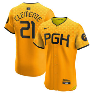 Men's Pittsburgh Pirates Roberto Clemente Nike Gold City Connect Elite Player Jersey