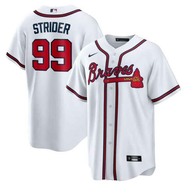 Men's Atlanta Braves Spencer Strider Nike White Replica Player Jersey