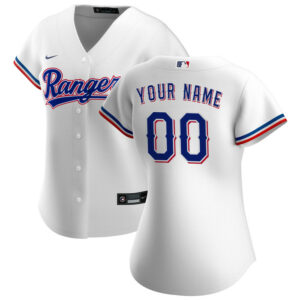 Women's Texas Rangers Nike White Home Replica Custom Jersey