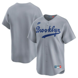 Men's Brooklyn Dodgers Nike Gray Throwback Cooperstown Collection Limited Jersey