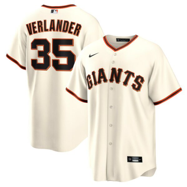 Men's San Francisco Giants Justin Verlander Nike Cream Home Replica Jersey
