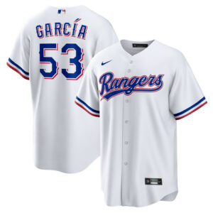 Men's Texas Rangers Adolis Garcia Nike White Home Replica Jersey