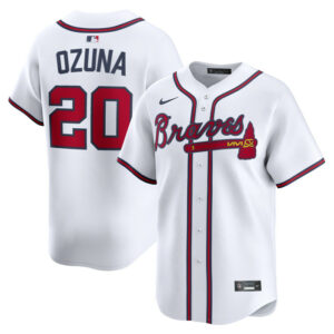 Men's Atlanta Braves Marcell Ozuna Nike White Home Limited Player Jersey